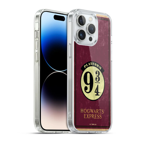 Harry Potter Locations Typography Platform 9 3/4 Soft Gel Case for Apple iPhone 14 Pro Max & MagSafe