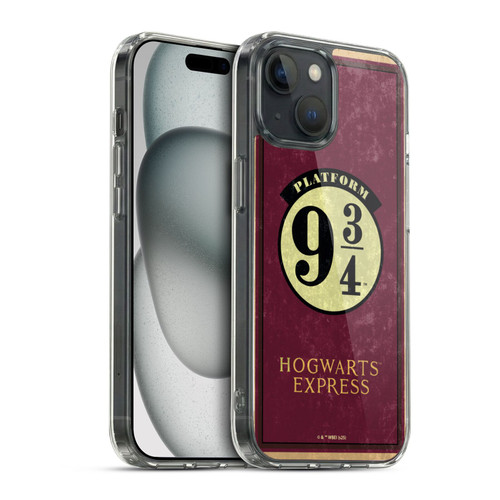 Harry Potter Locations Typography Platform 9 3/4 Soft Gel Case for Apple iPhone 15 & MagSafe