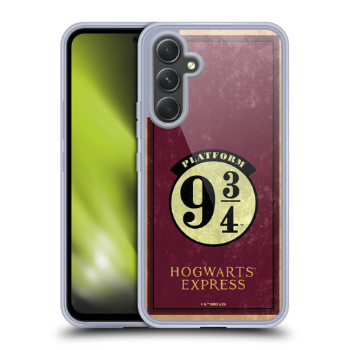 Harry Potter Locations Typography Platform 9 3/4 Soft Gel Case for Samsung Galaxy A54 5G