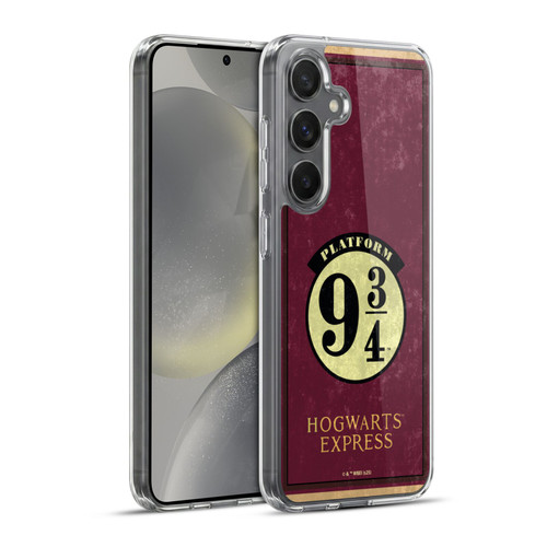 Harry Potter Locations Typography Platform 9 3/4 Soft Gel Case for Samsung Galaxy S24+ 5G & MagSafe