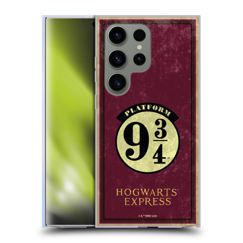 Harry Potter Locations Typography Platform 9 3/4 Soft Gel Case for Samsung Galaxy S24 Ultra 5G