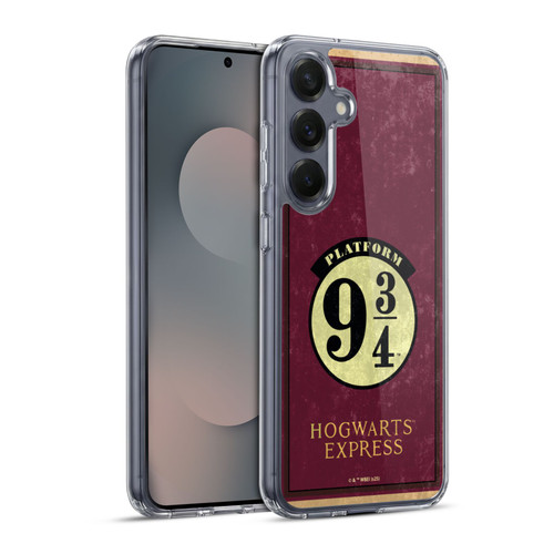 Harry Potter Locations Typography Platform 9 3/4 Soft Gel Case for Samsung Galaxy S25+ & MagSafe