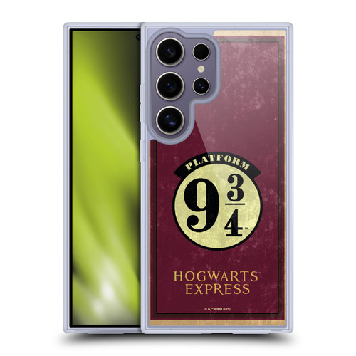 Harry Potter Locations Typography Platform 9 3/4 Soft Gel Case for Samsung Galaxy S25 Ultra & MagSafe