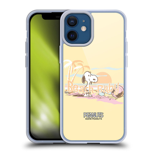Peanuts Beach Snoopy Sunset Soft Gel Case for Apple iPhone 12 Mini