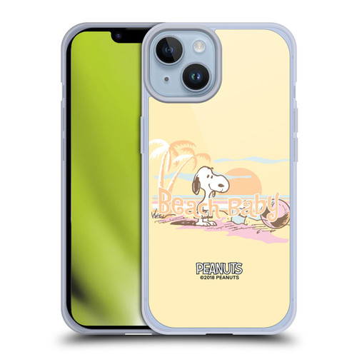 Peanuts Beach Snoopy Sunset Soft Gel Case for Apple iPhone 14