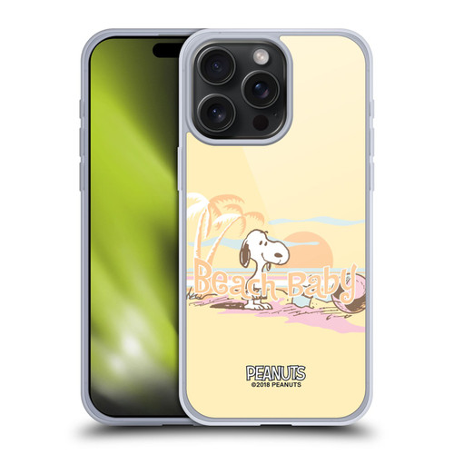 Peanuts Beach Snoopy Sunset Soft Gel Case for Apple iPhone 15 Pro Max
