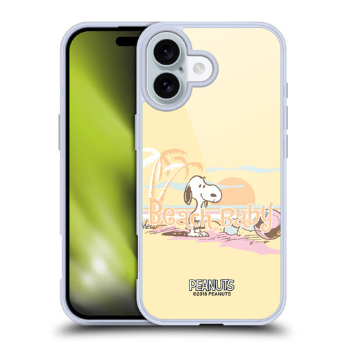 Peanuts Beach Snoopy Sunset Soft Gel Case for Apple iPhone 16 & MagSafe