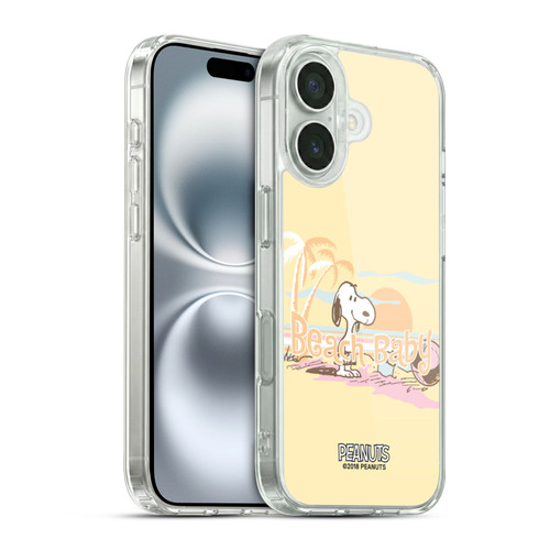 Peanuts Beach Snoopy Sunset Soft Gel Case for Apple iPhone 16 & MagSafe
