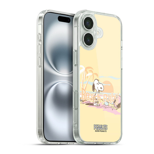 Peanuts Beach Snoopy Sunset Soft Gel Case for Apple iPhone 16 Plus & MagSafe