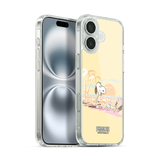 Peanuts Beach Snoopy Sunset Soft Gel Case for Apple iPhone 16 Plus & MagSafe
