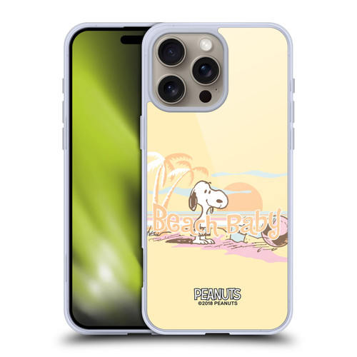 Peanuts Beach Snoopy Sunset Soft Gel Case for Apple iPhone 16 Pro Max