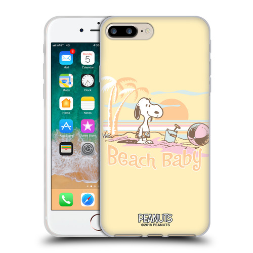 Peanuts Beach Snoopy Sunset Soft Gel Case for Apple iPhone 7 Plus / iPhone 8 Plus