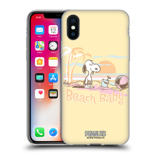 Peanuts Beach Snoopy Sunset Soft Gel Case for Apple iPhone X / iPhone XS