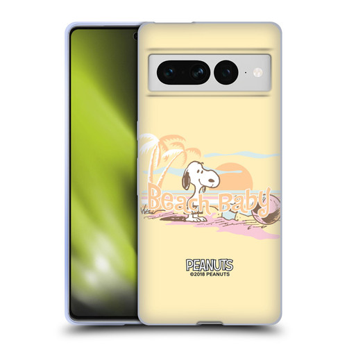 Peanuts Beach Snoopy Sunset Soft Gel Case for Google Pixel 7 Pro