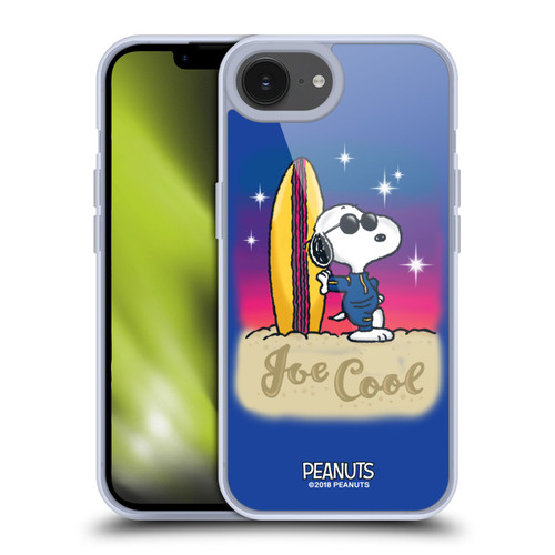 Peanuts Snoopy Boardwalk Airbrush Joe Cool Surf Soft Gel Case for Apple iPhone 16e & MagSafe