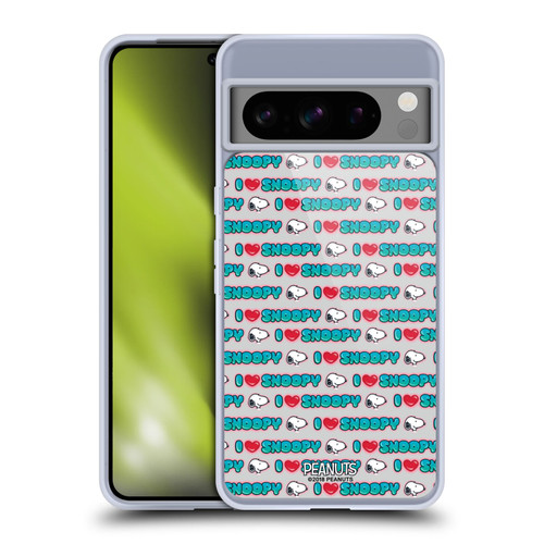Peanuts Snoopy Boardwalk Airbrush I Love Pattern Soft Gel Case for Google Pixel 8 Pro