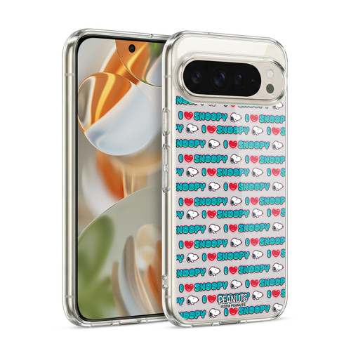 Peanuts Snoopy Boardwalk Airbrush I Love Pattern Soft Gel Case for Google Pixel 9 / Pixel 9 Pro