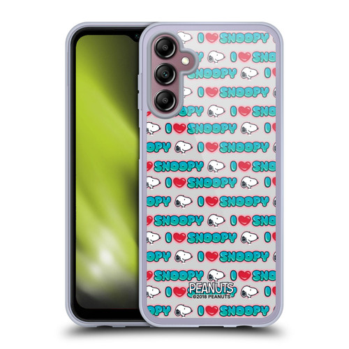 Peanuts Snoopy Boardwalk Airbrush I Love Pattern Soft Gel Case for Samsung Galaxy A14 5G