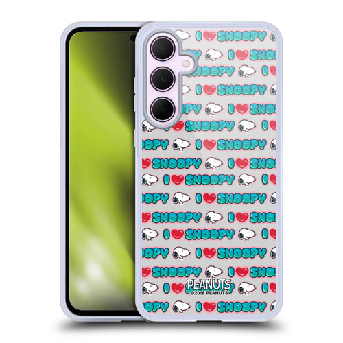 Peanuts Snoopy Boardwalk Airbrush I Love Pattern Soft Gel Case for Samsung Galaxy A35 5G