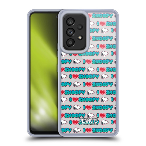 Peanuts Snoopy Boardwalk Airbrush I Love Pattern Soft Gel Case for Samsung Galaxy A53 5G (2022)