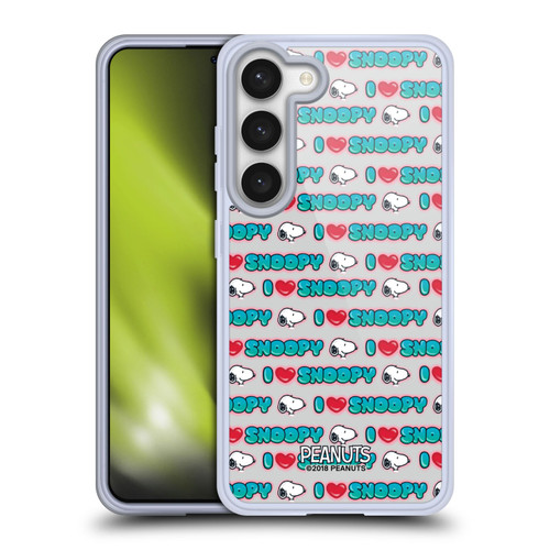 Peanuts Snoopy Boardwalk Airbrush I Love Pattern Soft Gel Case for Samsung Galaxy S23 5G