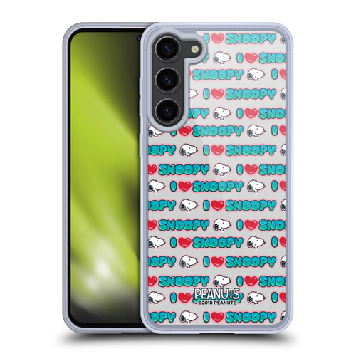 Peanuts Snoopy Boardwalk Airbrush I Love Pattern Soft Gel Case for Samsung Galaxy S23+ 5G