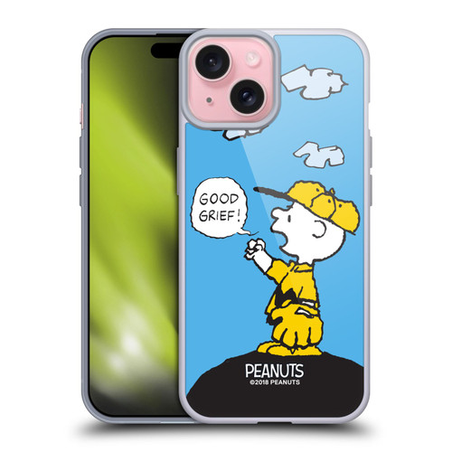 Peanuts Charlie Brown Good Grief Soft Gel Case for Apple iPhone 15 Peanuts Charlie Brown Good Grief Soft Gel Case for Apple iPhone 15