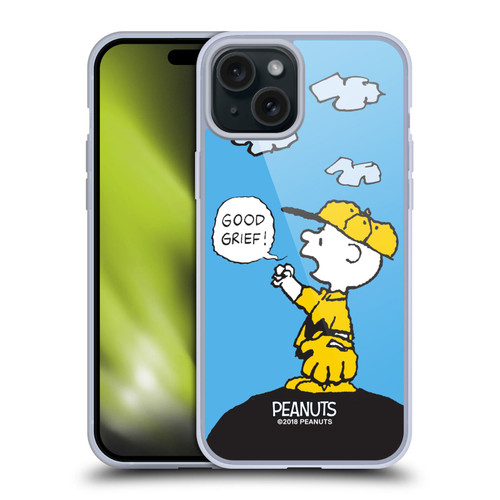 Peanuts Charlie Brown Good Grief Soft Gel Case for Apple iPhone 15 Plus & MagSafe
