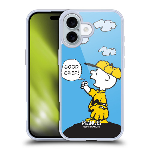 Peanuts Charlie Brown Good Grief Soft Gel Case for Apple iPhone 16 Peanuts Charlie Brown Good Grief Soft Gel Case for Apple iPhone 16