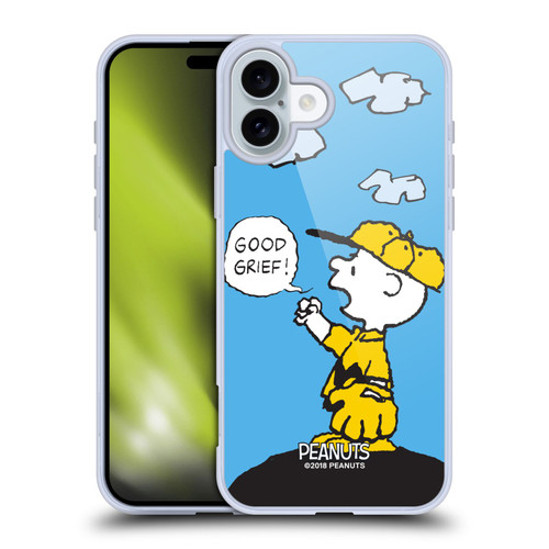 Peanuts Charlie Brown Good Grief Soft Gel Case for Apple iPhone 16 Plus & MagSafe