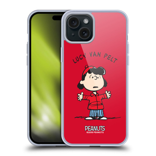 Peanuts Characters Lucy van Pelt Soft Gel Case for Apple iPhone 15 Plus & MagSafe