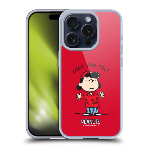 Peanuts Characters Lucy van Pelt Soft Gel Case for Apple iPhone 15 Pro & MagSafe