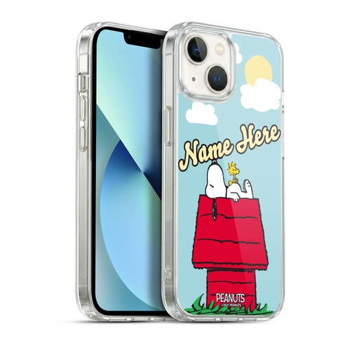 Custom Customised Personalised Peanuts Art Snoopy & Woodstock Soft Gel Case for Apple iPhone 13