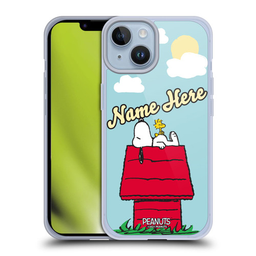 Custom Customised Personalised Peanuts Art Snoopy & Woodstock Soft Gel Case for Apple iPhone 14