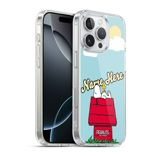 Custom Customised Personalised Peanuts Art Snoopy & Woodstock Soft Gel Case for Apple iPhone 16 Pro