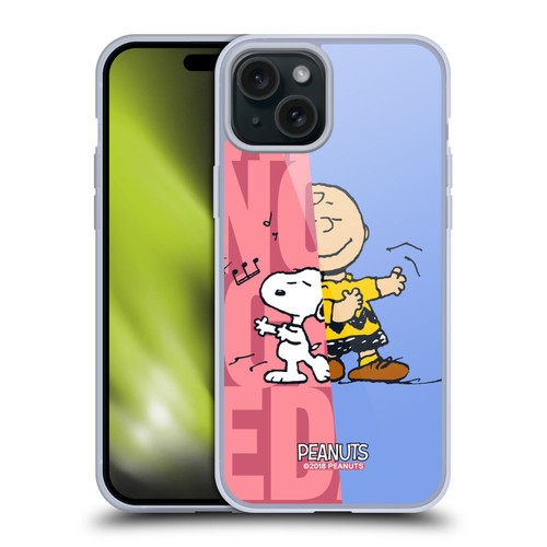 Peanuts Halfs And Laughs Snoopy & Charlie Soft Gel Case for Apple iPhone 15 Plus