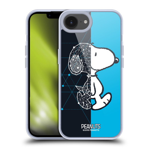 Peanuts Halfs And Laughs Snoopy Geometric Soft Gel Case for Apple iPhone 16e & MagSafe