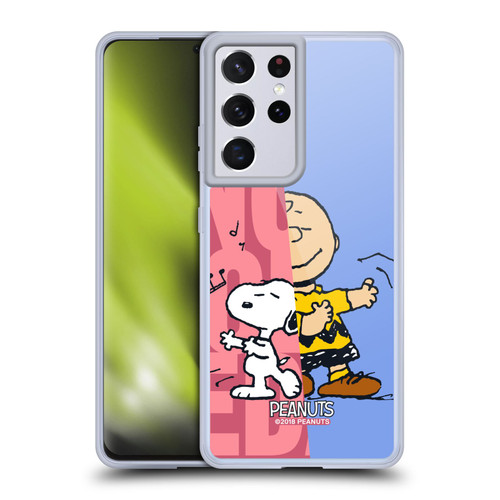 Peanuts Halfs And Laughs Snoopy & Charlie Soft Gel Case for Samsung Galaxy S21 Ultra 5G