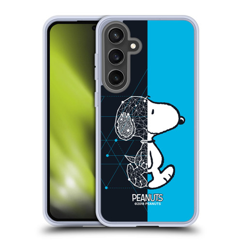 Peanuts Halfs And Laughs Snoopy Geometric Soft Gel Case for Samsung Galaxy S24 FE & MagSafe