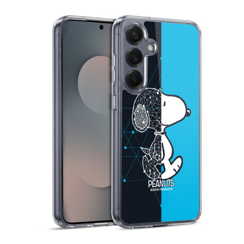 Peanuts Halfs And Laughs Snoopy Geometric Soft Gel Case for Samsung Galaxy S25 & MagSafe
