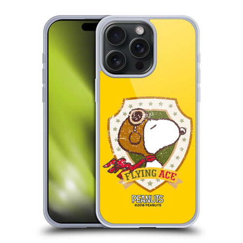 Peanuts The Many Faces Of Snoopy Flying Ace Soft Gel Case for Apple iPhone 15 Pro Max & MagSafe
