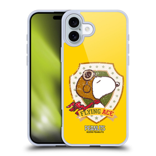 Peanuts The Many Faces Of Snoopy Flying Ace Soft Gel Case for Apple iPhone 16 Plus