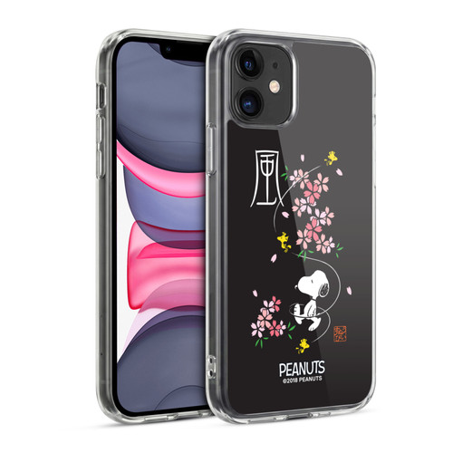 Peanuts Oriental Snoopy Cherry Blossoms Soft Gel Case for Apple iPhone 11
