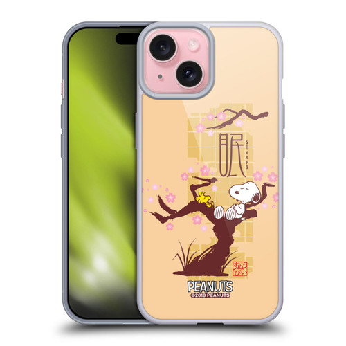 Peanuts Oriental Snoopy Sleepy Soft Gel Case for Apple iPhone 15