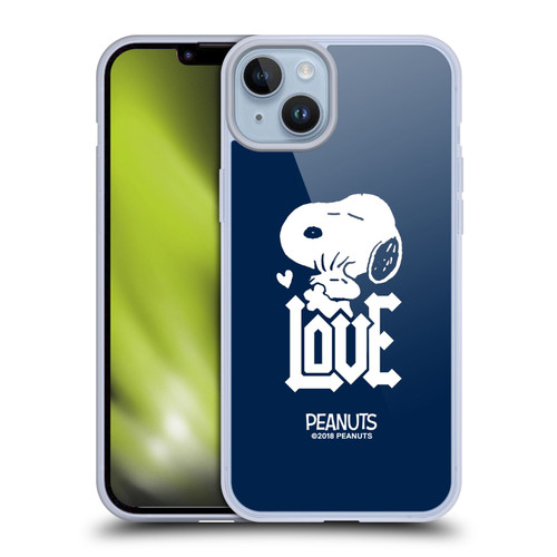 Peanuts Rock Tees Snoopy Woodstock Love Soft Gel Case for Apple iPhone 14 Plus & MagSafe