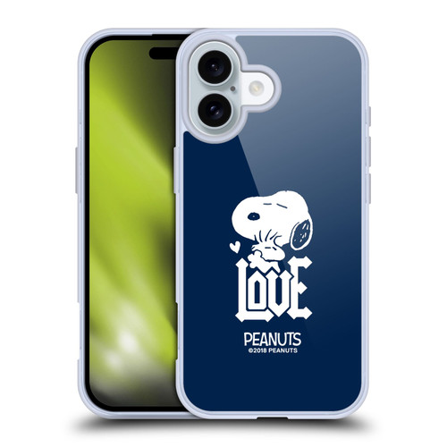 Peanuts Rock Tees Snoopy Woodstock Love Soft Gel Case for Apple iPhone 16