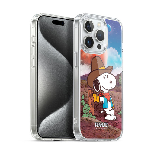 Peanuts Snoopy Space Cowboy Nebula Ranger Soft Gel Case for Apple iPhone 15 Pro & MagSafe