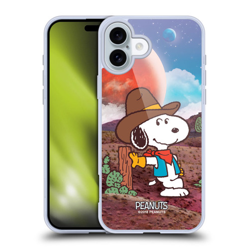 Peanuts Snoopy Space Cowboy Nebula Ranger Soft Gel Case for Apple iPhone 16 Plus