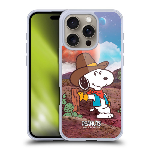 Peanuts Snoopy Space Cowboy Nebula Ranger Soft Gel Case for Apple iPhone 16 Pro