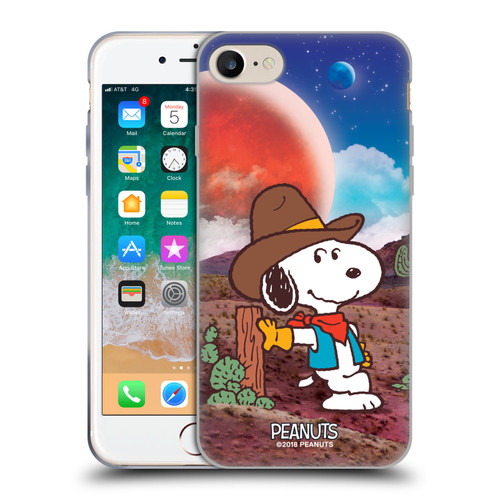 Peanuts Snoopy Space Cowboy Nebula Ranger Soft Gel Case for Apple iPhone 7 / 8 / SE 2020 & 2022 & MagSafe